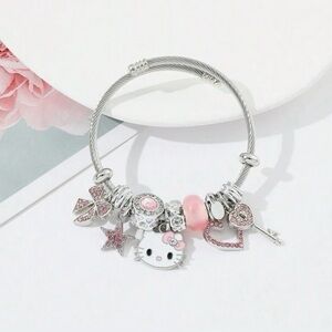 Sanrio Hello Kitty Rhinestone charms Adjustable Bracelets Bangles